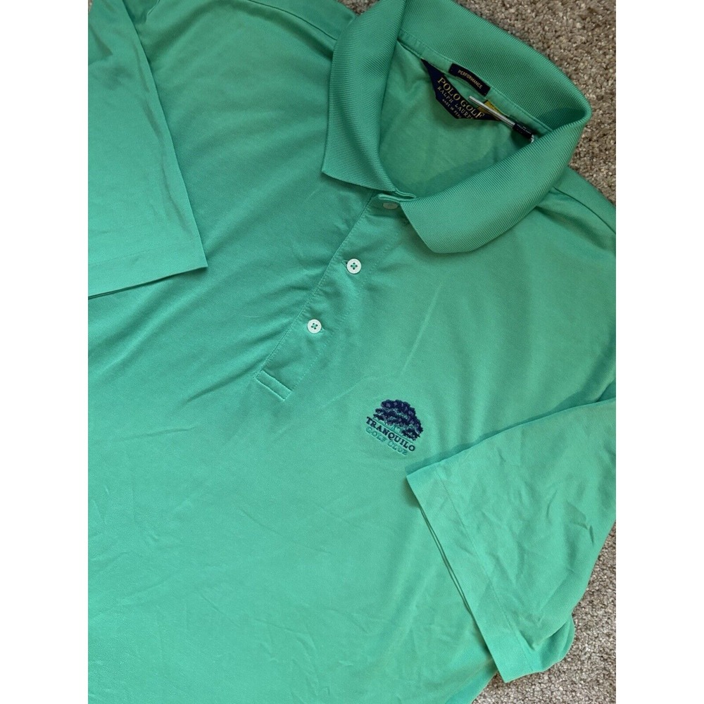 Ralph‎ Lauren Golf Performance Polo Shirt Mens Large Green Short Sleeve Stretch
